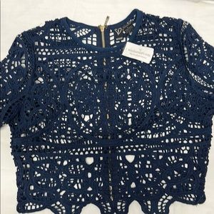 Navy blue crochet top